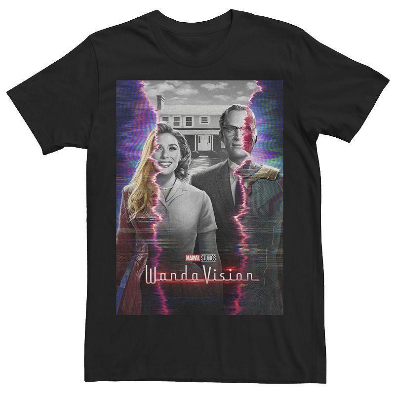 Big & Tall Marvel WandaVision Scarlett Witch & Vision Glitch Poster Tee, Mens Product Image