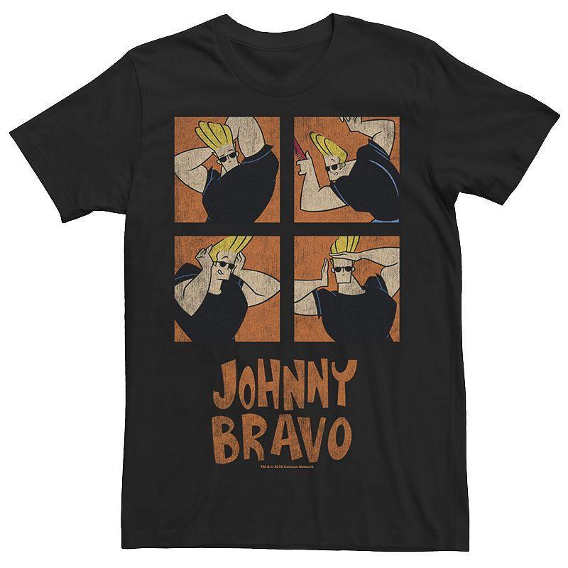 Mens Cartoon Network Johnny Bravo Box Up Hairdo Tee Navy Grey Product Image