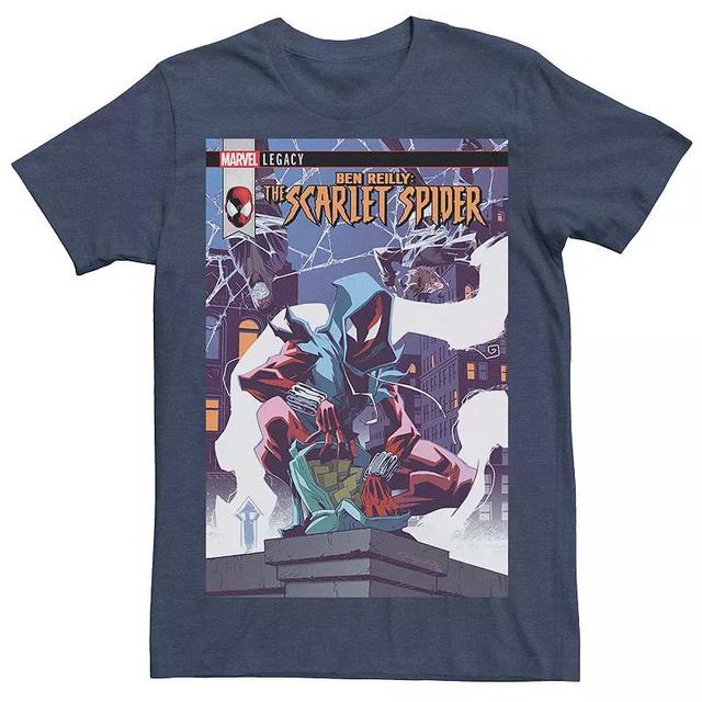 Mens Marvels Scarlet Spider #14 Comic Cover Tee Navy Grey Product Image