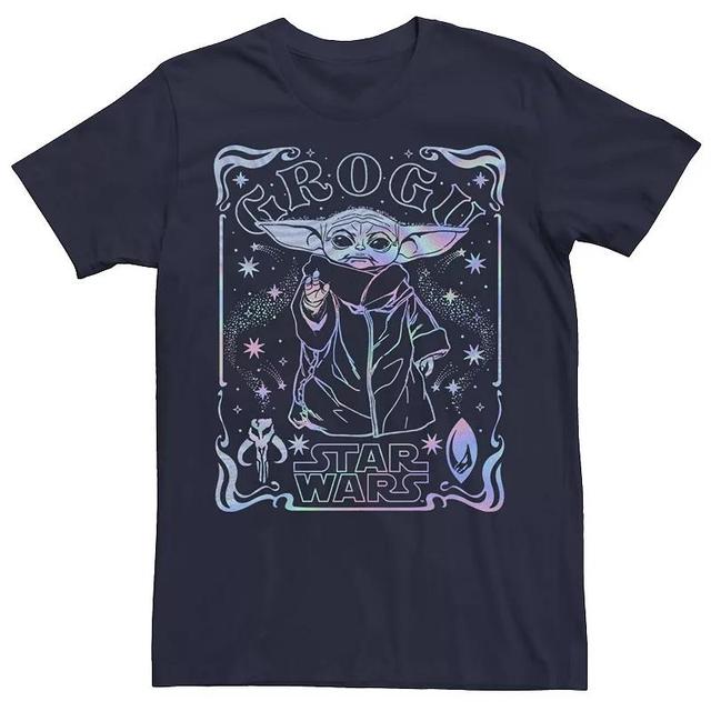 Mens Star Wars: The Mandalorian Grogu Holographic Tee Blue Product Image