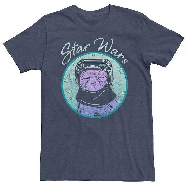 Big & Tall Star Wars: The Rise Of Skywalker Babu Frik Pastel Stars Tee, Mens Navy Grey Product Image