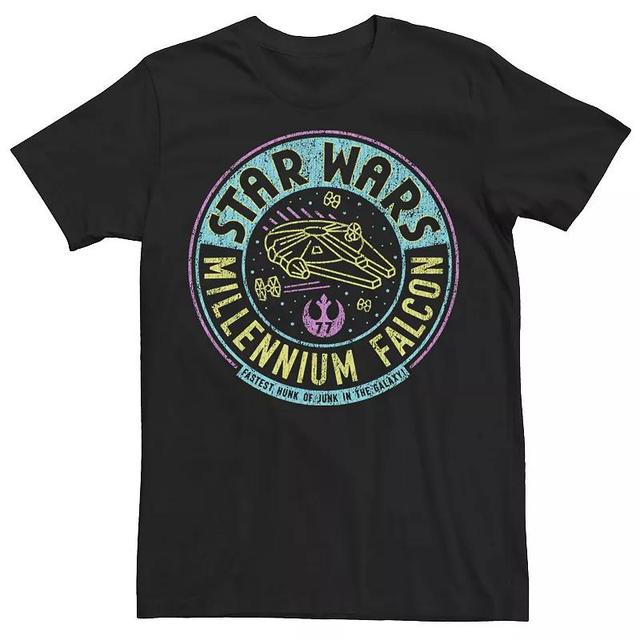 Mens Star Wars Millennium Falcon Neon Circle Logo Graphic Tee Product Image