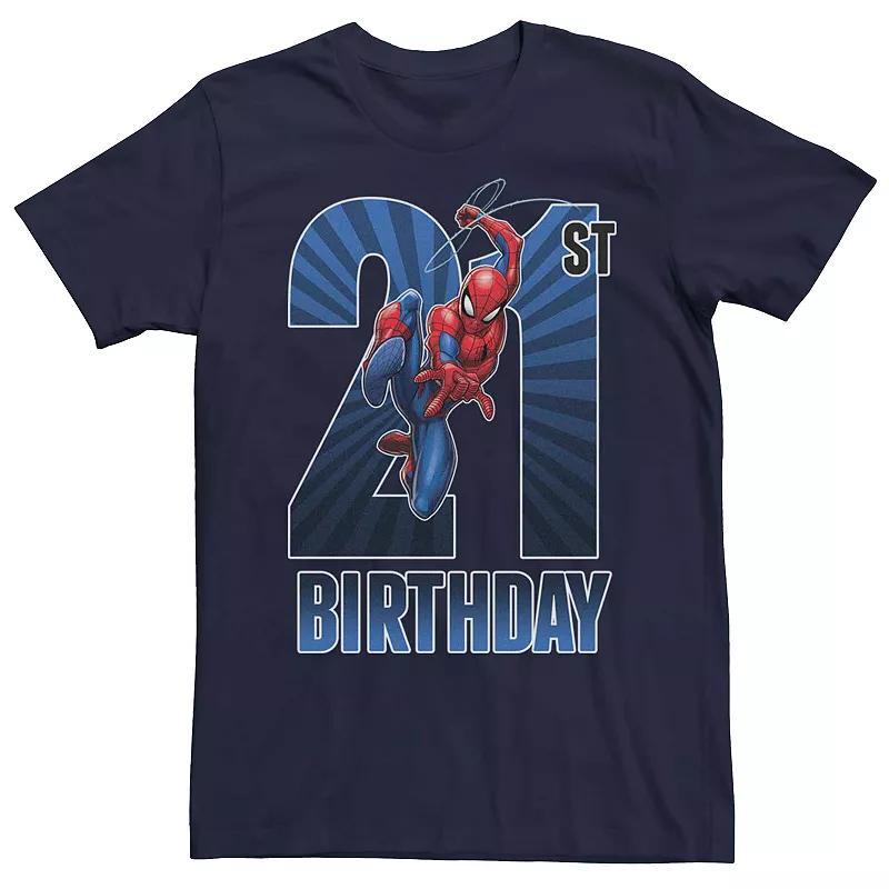 Mens Marvels Spider-Man 21st Birthday Tee Blue Product Image