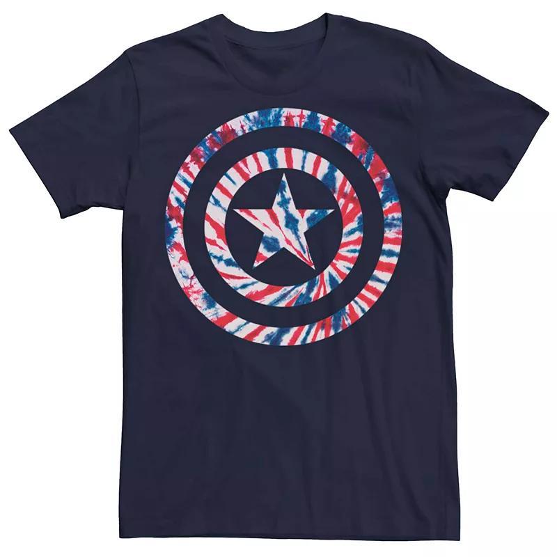 Mens Marvel Captain America Tie Dye Shield Logo Tee Blue Product Image