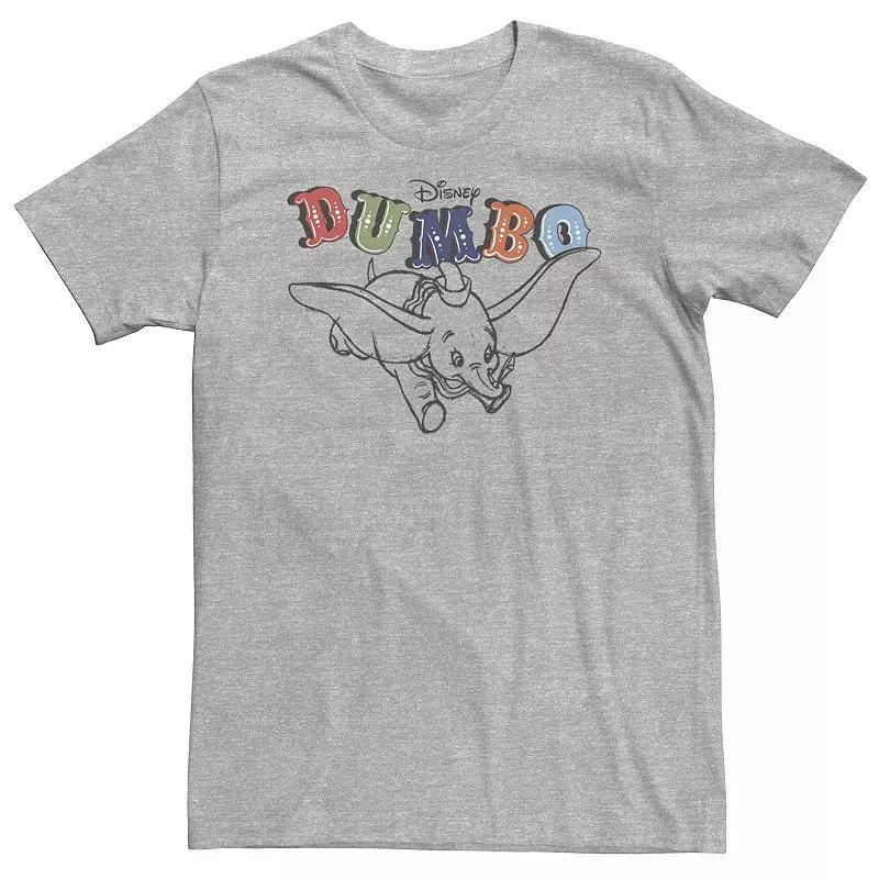 Big & Tall Disney Dumbo Retro Flying Circus Title Tee, Mens Athletic Grey Product Image