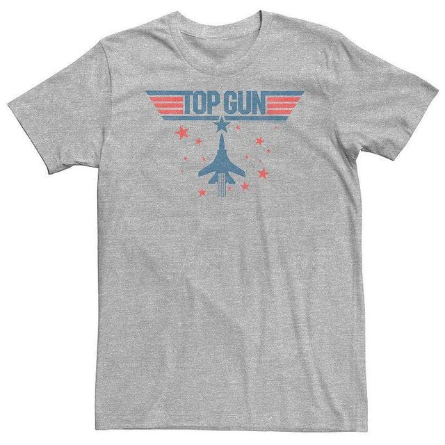 Big & Tall Top Gun Jet Stars Classic Logo Tee, Mens Athletic Grey Product Image