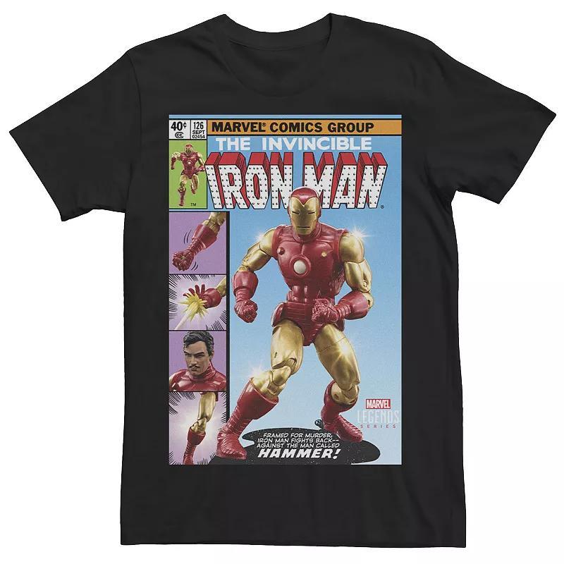 Mens Marvel Legends Series The Invincible Iron Man Comic Cover Tee Black Product Image