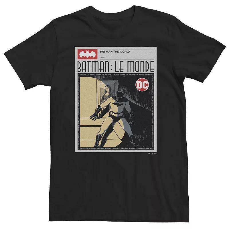 Big & Tall DC Comics Batman: Le Monde France News Poster Tee, Mens Product Image