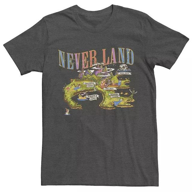 Mens Disney Peter Pan Never Land Island Map Graphic Tee Grey Product Image