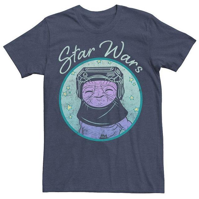 Mens Star Wars: The Rise Of Skywalker Babu Frik Pastel Stars Tee Med Blue Product Image