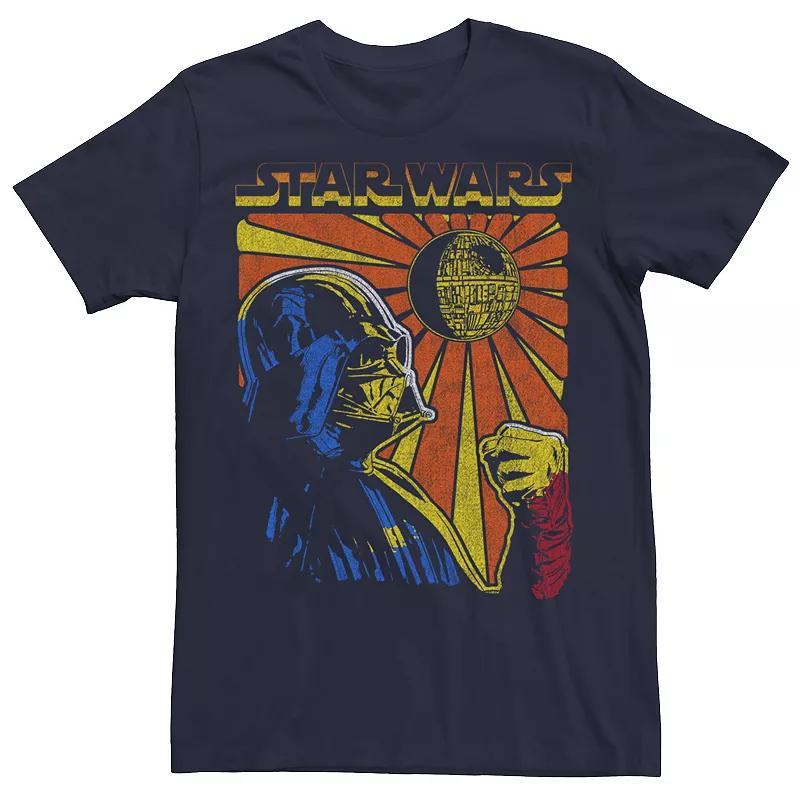 Mens Star Wars Darth Vader Propaganda Style Poster Tee Blue Product Image