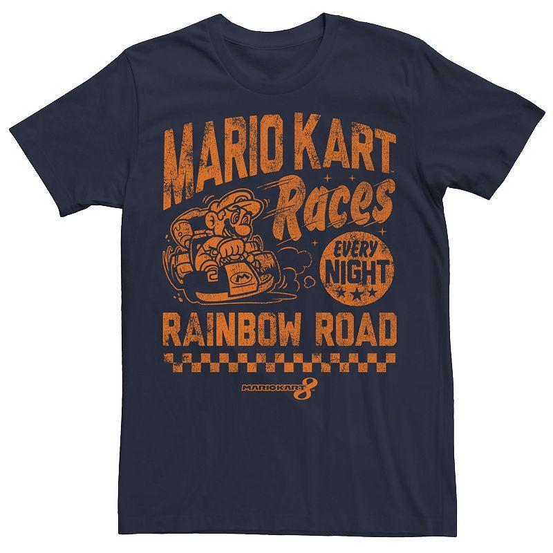 Mens Nintendo Mario Kart Rainbow Road Vintage Tee Blue Product Image