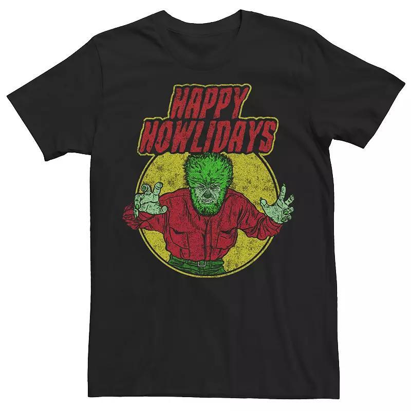 Mens Universal Monsters Werewolf Happy Holidays Graphic Tee Product Image