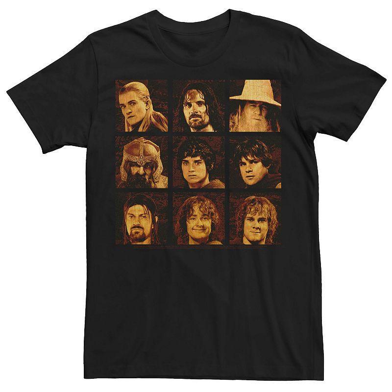 Mens The Lord Of The Rings Fellowship Box Up Tee Black Product Image