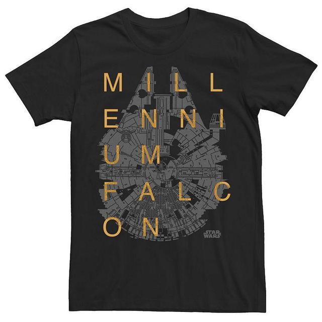 Mens Star Wars Millennium Falcon Faded Word Stack Tee Product Image