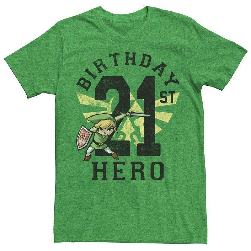 Mens Nintendo Legend Of Zelda Link 21st Birthday Tee, Mens Kelly Grey Product Image