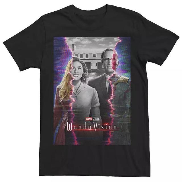 Mens Marvel WandaVision Scarlett Witch & Vision Glitch Poster Tee Product Image