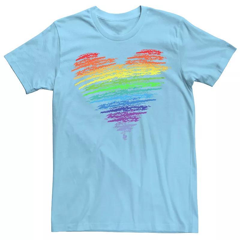 Mens Pride Love Wins Rainbow Heart Graphic Tee Product Image