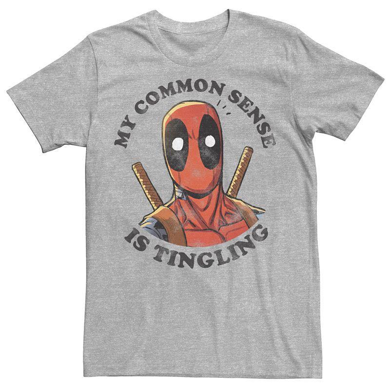 Mens Marvel Comics Deadpool My Common Sense Is Tingling Tee Athletic Grey Product Image