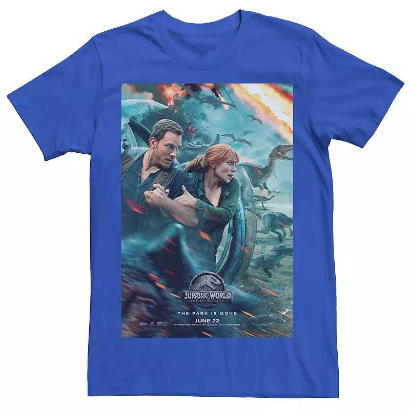 Mens Jurassic World Two Owen Claire Movie Poster Tee Red Product Image