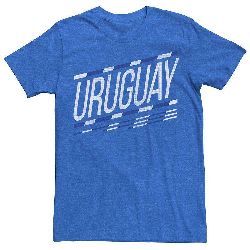 Mens Gonzales Uruguay Slanted Stripe Logo Tee Royal Grey Product Image