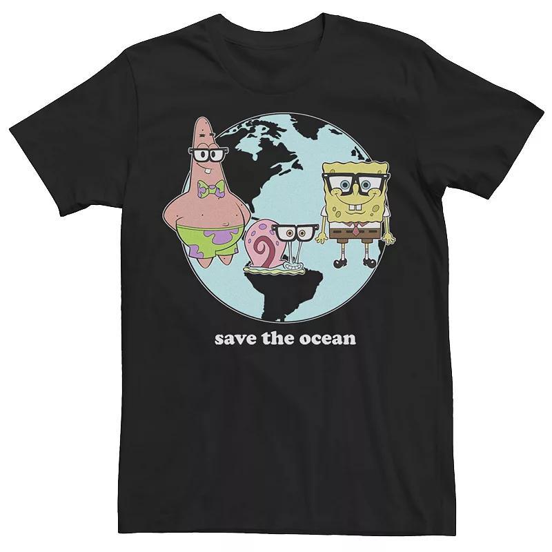 Big & Tall SpongeBob SquarePants Gary & Patrick Save The Ocean Tee, Mens Product Image