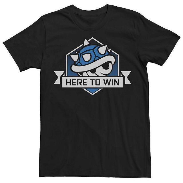 Mens Mario Kart Blue Shell Here To Win Badge Tee Product Image