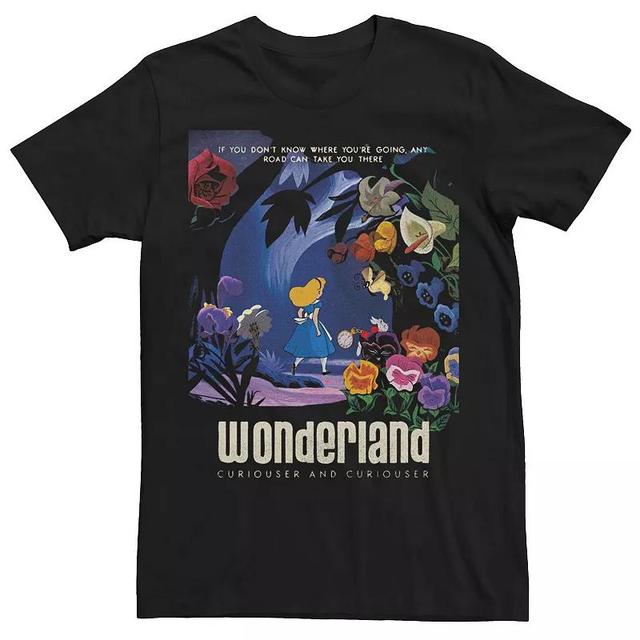 Disneys Alice In Wonderland Mens Curiouser Floral Poster Tee Product Image