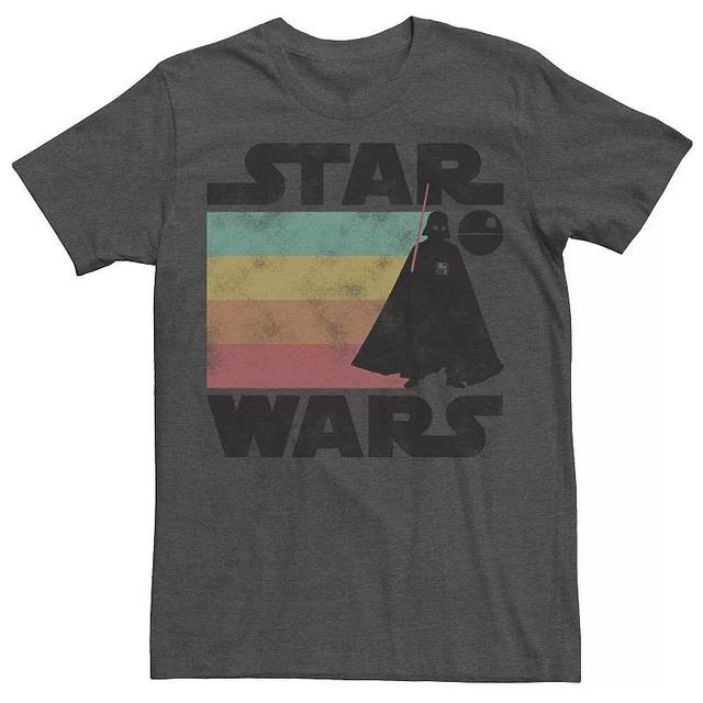 Mens Star Wars Darth Vader Retro Stripes Graphic Tee Grey Heather Product Image