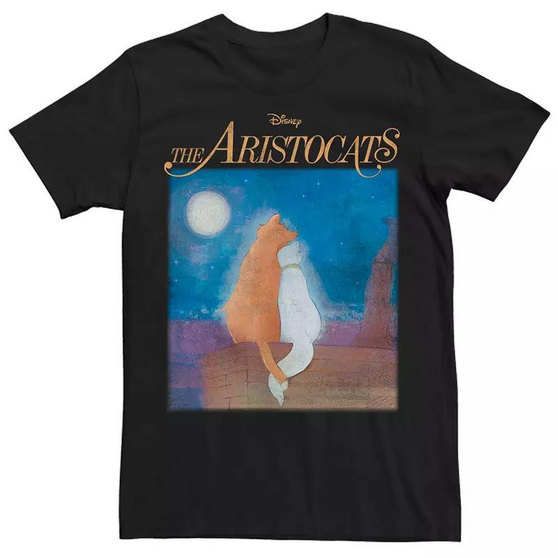 Disneys The Aristocats Mens Duchess & Thomas Night Sky Portrait Graphic Tee Blue Product Image