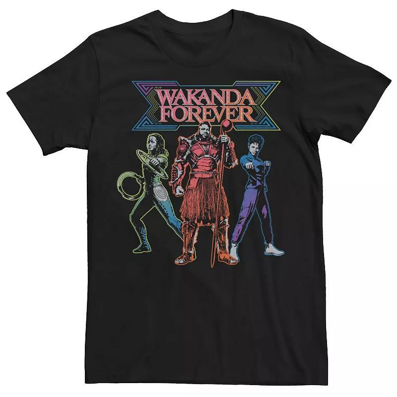 Mens Marvel Wakanda Forever Mbaku Nakia and Shuri Neon Colors Tee Product Image