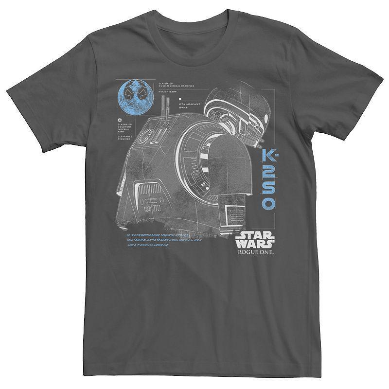 Mens Star Wars Rogue One K-2SO Specs Tee Grey Product Image