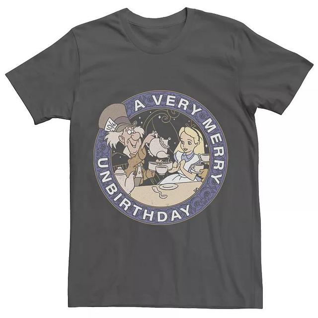 Mens Disney Alice In Wonderland Mad Hatter Un-Birthday Tee Grey Product Image