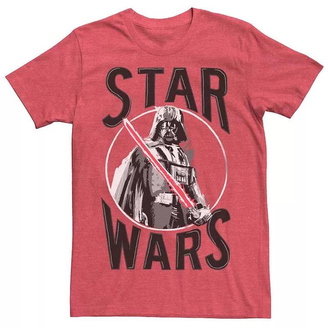 Mens Star Wars Darth Vader Brushed Paint Style Graphic Tee Red Grey Product Image