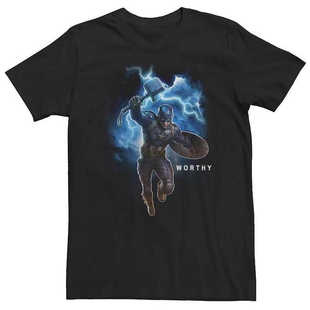 Big & Tall Marvel Avengers Endgame Captain America Worthy Action Pose Tee, Mens Product Image