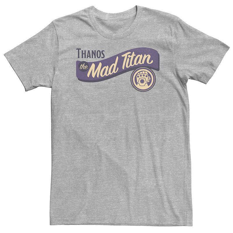 Big & Tall Marvel Avengers Thanos The Mad Titan Typographic Tee, Mens Athletic Grey Product Image