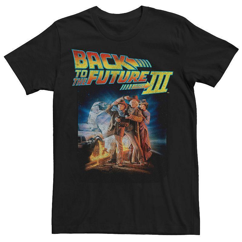 Mens Back To The Future Three Group Pose With Car Graphic Tee Product Image