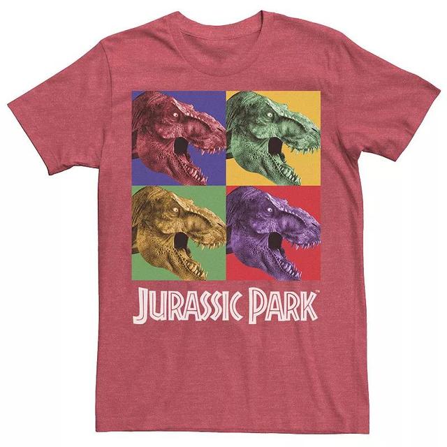 Mens Jurassic Park Four Square Dino Pop Art Style Tee Product Image