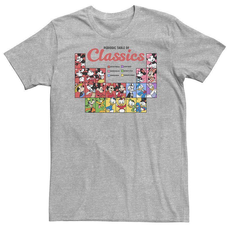 Big & Tall Disney Mickey Mouse And Friends Periodic Table Of Classics Tee, Mens Med Grey Product Image