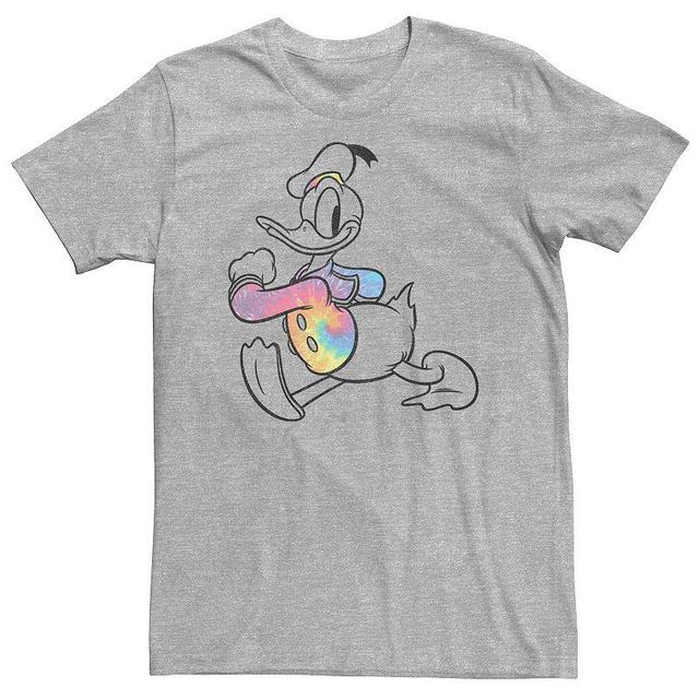 Disneys Donald Duck Big & Tall Strut Tie-Dye Shirt Portrait Tee, Mens Athletic Grey Product Image