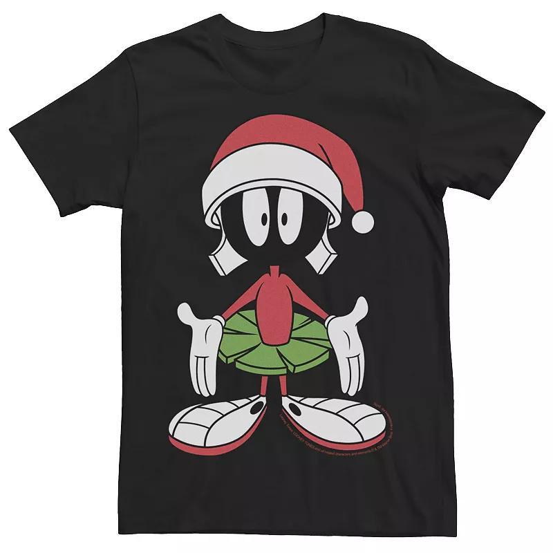 Mens Looney Tunes Christmas Marvin The Martian Santa Hat Portrait Tee Product Image