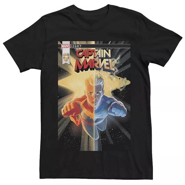 Mens Captain Marvel Split Comic Cover Tee Product Image