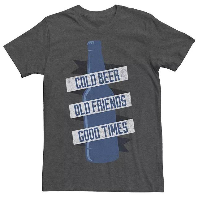 Mens Cold Beer Old Friends Good Times Tee Grey Heather Product Image