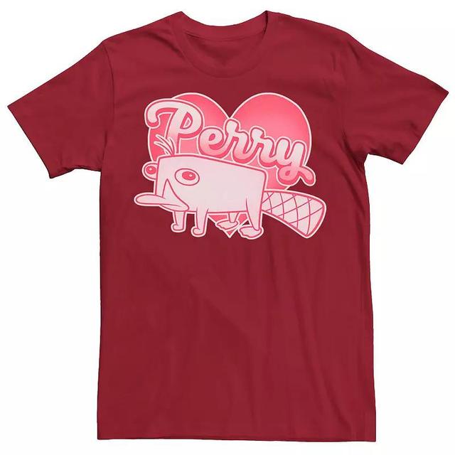 Mens Phineas And Ferb Valentines Day Perry Heart Graphic Tee Product Image