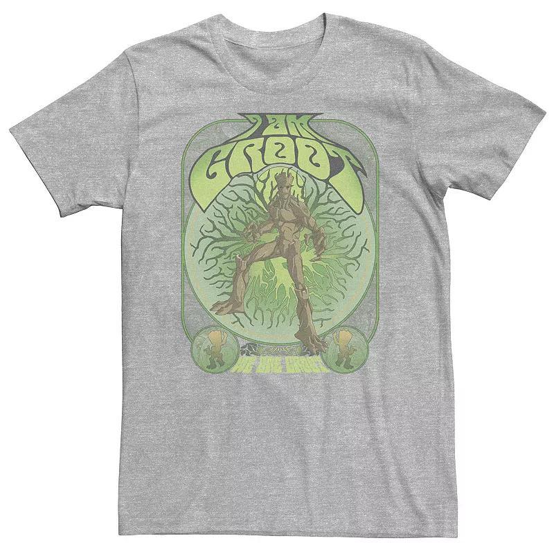 Big & Tall Marvel Guardians of the Galaxy Classic I Am Grrot Tee, Mens Athletic Grey Product Image