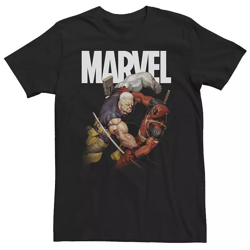 Big & Tall Marvel X-Men Deadpool Fight Action Shot Tee, Mens Product Image