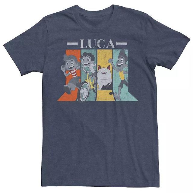 Disney / Pixars Luca Mens Character Panels Tee Navy Grey Product Image