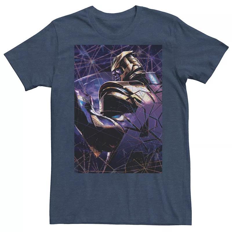 Mens Marvel Avengers Endgame Thanos Shattered Glass Tee Navy Grey Product Image