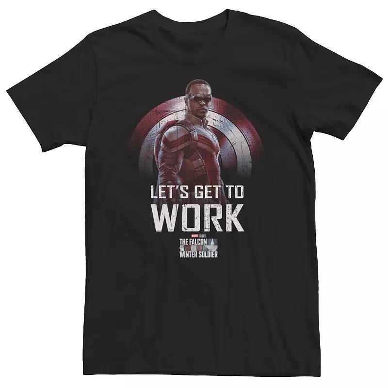 Big & Tall Marvel Falcon & The Winter Soldier Falcon Lets Get To Work Tee, Mens Product Image