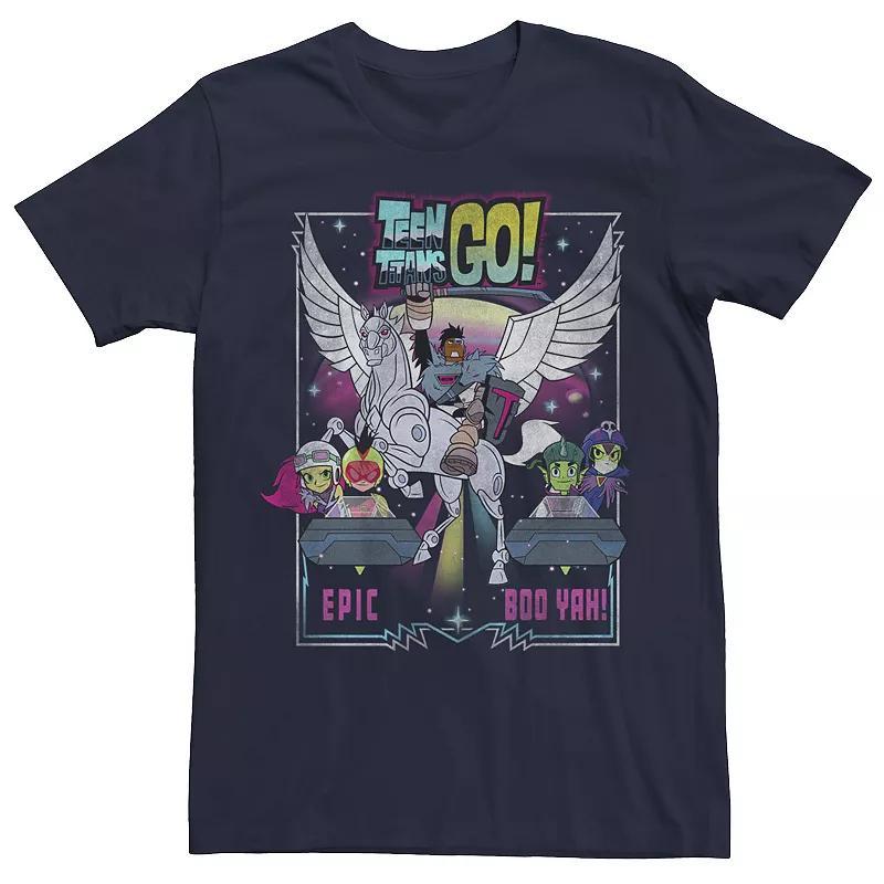 Mens Teen Titans Go Rock Poster Tee Blue Product Image